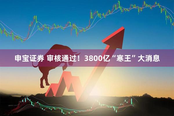 申宝证券 审核通过！3800亿“寒王”大消息
